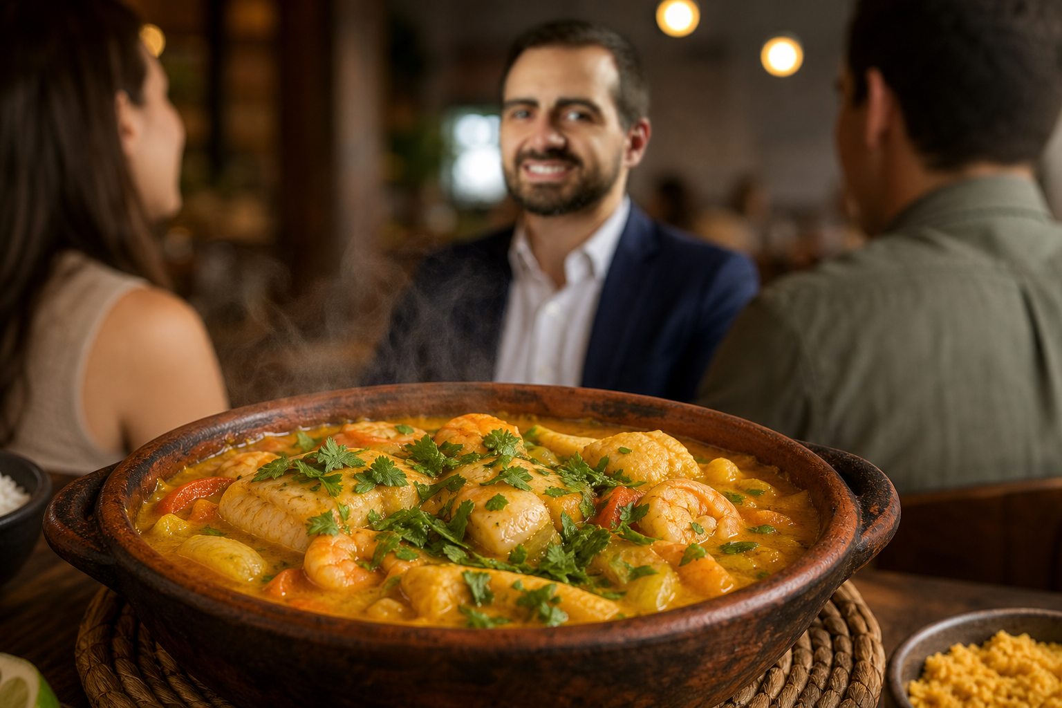 Moqueca capixaba na panela de barro